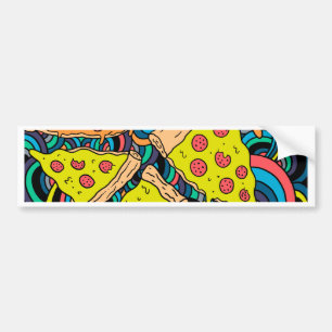 Pizza pattern bumper sticker