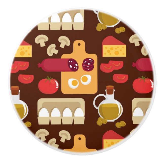 Pizza Pattern Ceramic Knob (Front)