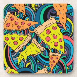 Pizza pattern coaster