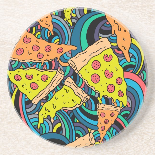 Pizza pattern coaster (Front)