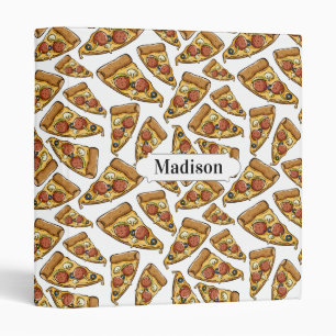 Pizza Pattern custom name binders