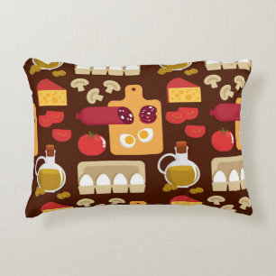 Pizza Pattern Decorative Pillow