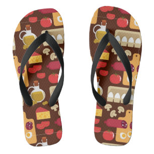 Pizza Pattern Flip Flops