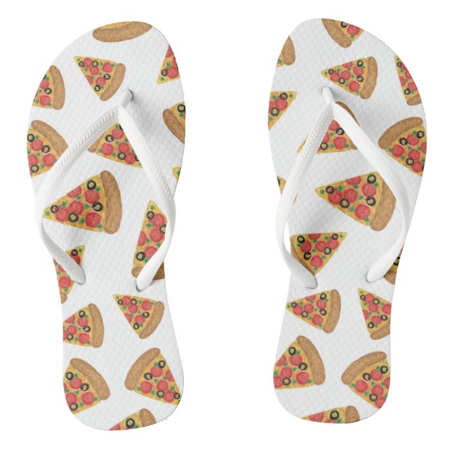 Pizza Pattern Flip Flops (Footbed)