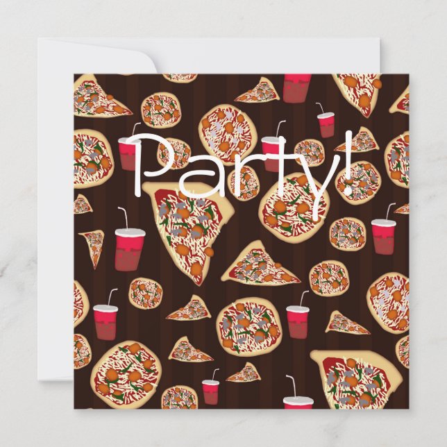 Pizza Pattern Invitation (Front)