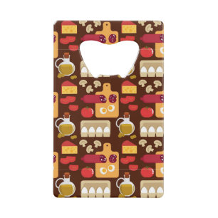 Pizza Pattern Wallet Bottle Opener