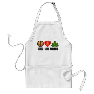 Pizza Peace Sign Tomato Heart and Basil Leaves Standard Apron