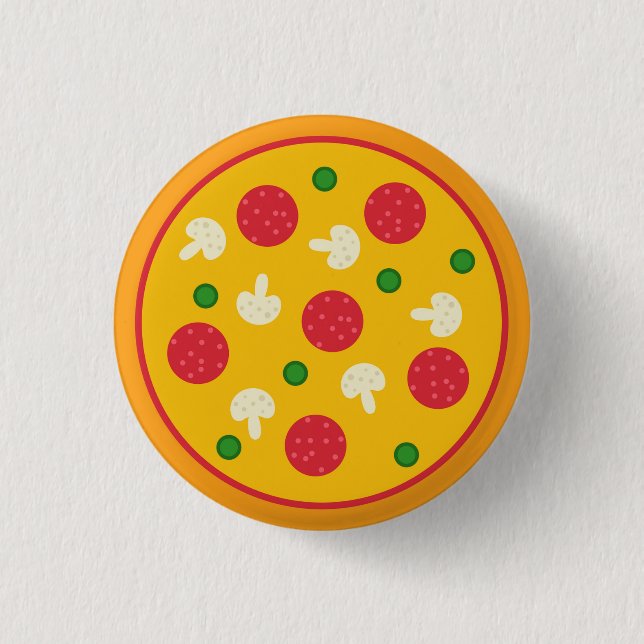 Pizza Pie 1 Inch Round Button (Front)