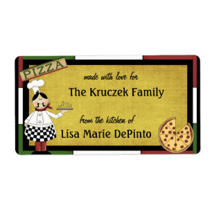 Pizza Pie Chef Food Preparation Labels