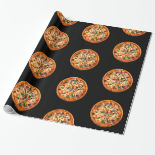 Pizza Pie Italian Theme Food Patten Wrapping Paper