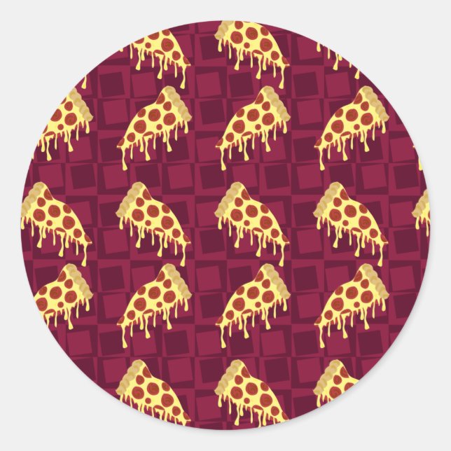 Pizza Pie Pattern Classic Round Sticker (Front)