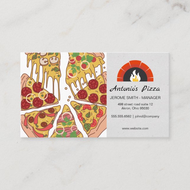 Pizza Pie Slices | Brick Oven Business Card (Front)
