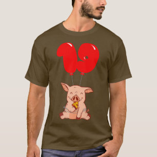 Pizza Pig  19th Birthday  Kids Balloon Party  T-Shirt