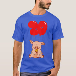 Pizza Pig 20th Birthday Kids Balloon Party T-Shirt
