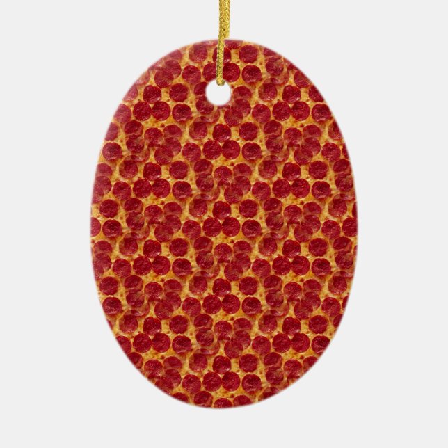 pizza pizza ceramic ornament (Front)