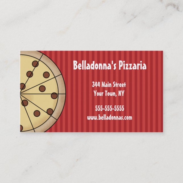Pizza Pizzaria Italian Business Card Template (Front)