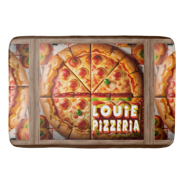 Pizza Pizzeria Design Bath Mat (Front)