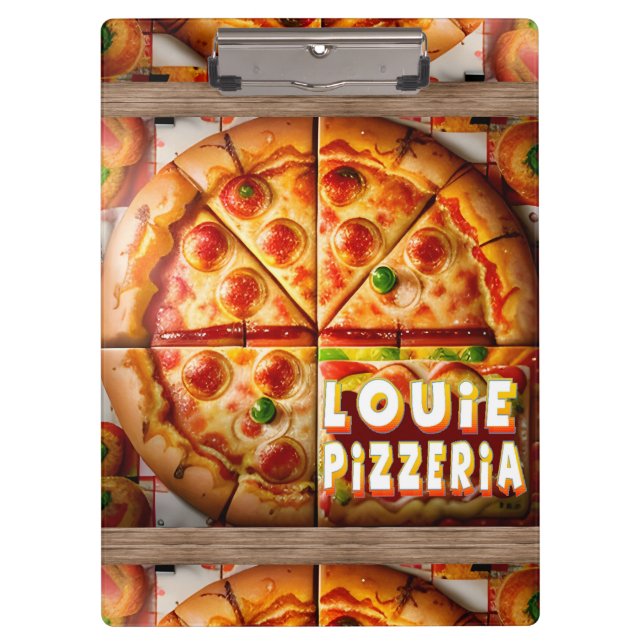 Pizza Pizzeria Design Clipboard (Front)