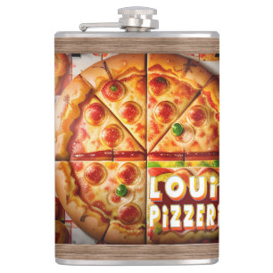 Pizza Pizzeria Design Hip Flask