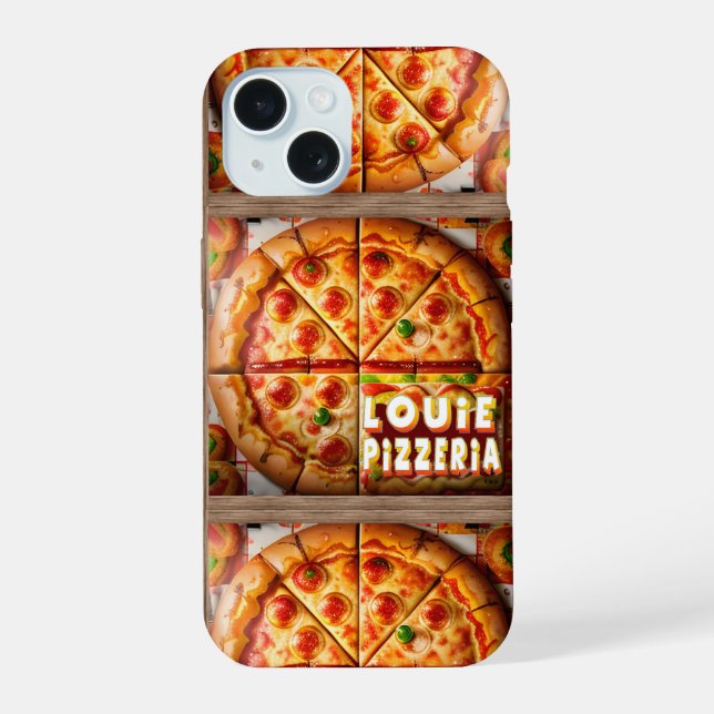 Pizza Pizzeria Design iPhone 15 Case (Back)