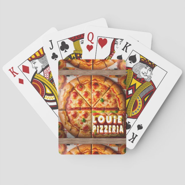 Pizza Pizzeria Design Playing Cards (Back)