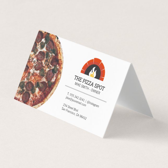 Pizza Place Shop Business Card (Front)