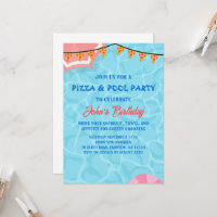 pizza pool party invitation