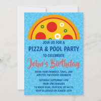 pizza pool party invitation