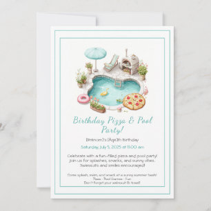 Pizza Pool Party Invitation - Amusant été Annivers