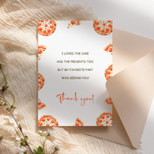 Pizza Premier anniversaire Carte de remerciements (Créateur téléchargé)