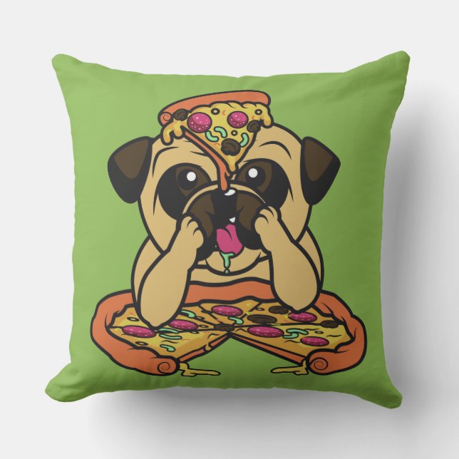 Pizza Pug throw pillows (Front)