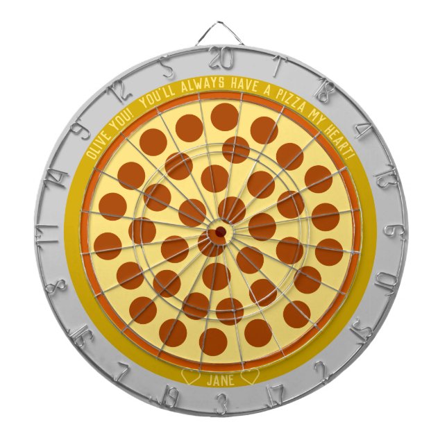 Pizza Puns Personalized Cheese Pizza w/ Pepperoni Dartboard (Front)