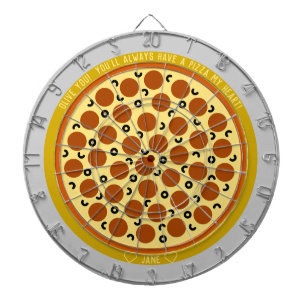 Pizza Puns Personalized Pepperoni Pizza w/ Olives Dartboard