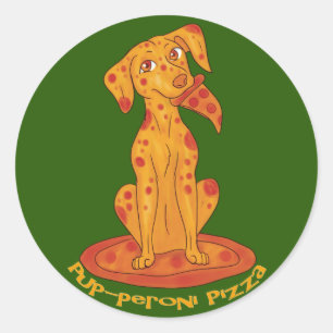 Pizza Puppy Classic Round Sticker