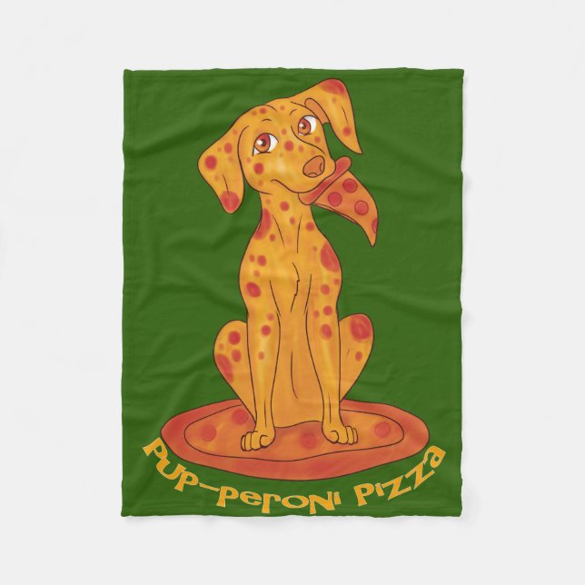 Pizza Puppy Fleece Blanket (Front)