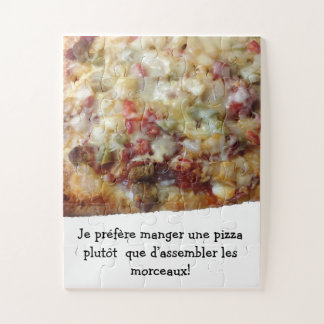 Pizza Puzzle with Funny French (Française) Quote
