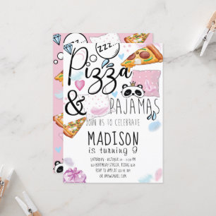 Pizza & Pyjamas Slumber Party Invitation