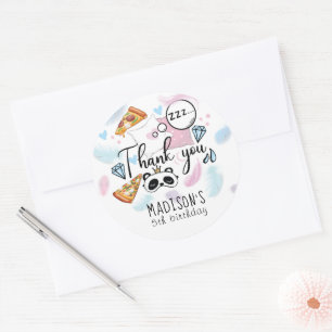 Pizza & Pyjamas Slumber Party Personalized Classic Round Sticker