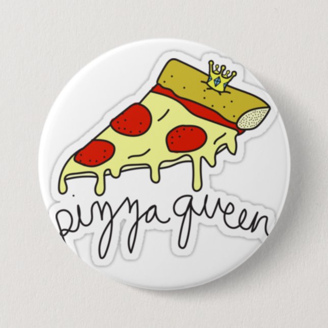 Pizza Queen 3 Inch Round Button (Front)