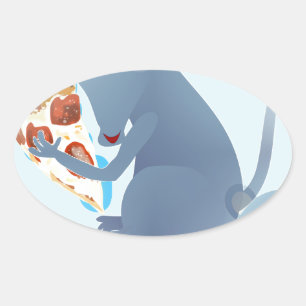 pizza rat oval sticker
