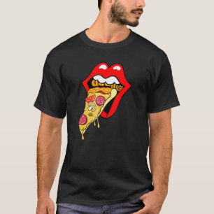 Pizza Red Lips Fast Food T-Shirt