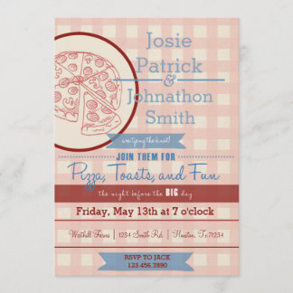 Pizza Rehearsal Dinner Invitation