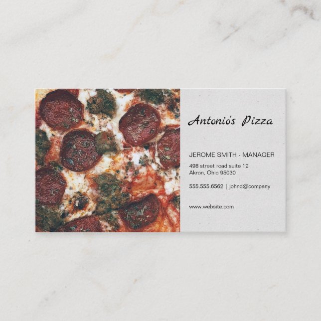 Pizza Restaurant Business Card (Front)