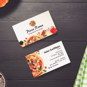 Pizza Restaurant Business   Minimalist White Card