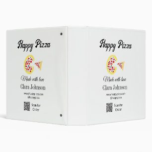 Pizza restaurant cafe pizzeria scan QR code order  Binder