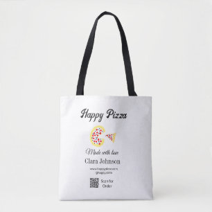 Pizza restaurant cafe pizzeria scan QR code order Tote Bag