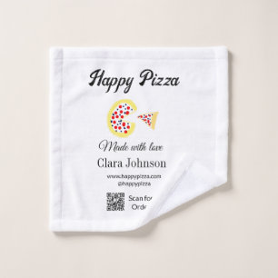 Pizza restaurant cafe pizzeria scan QR code order Wash Cloth