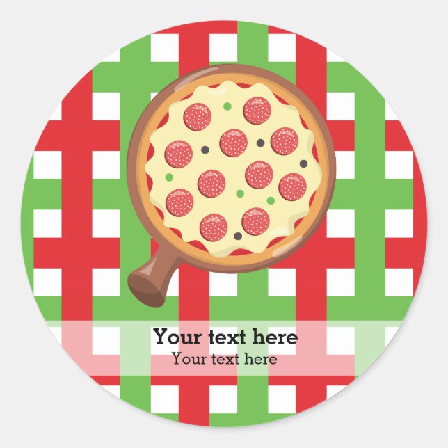 Pizza restaurant classic round sticker (Front)