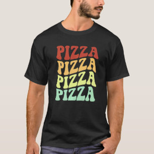 pizza retro sunflower smile face colourful vintage T-Shirt