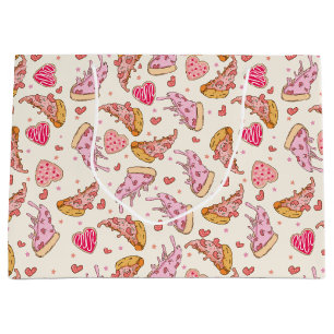 Pizza Retro Valentine's Large Gift Bag